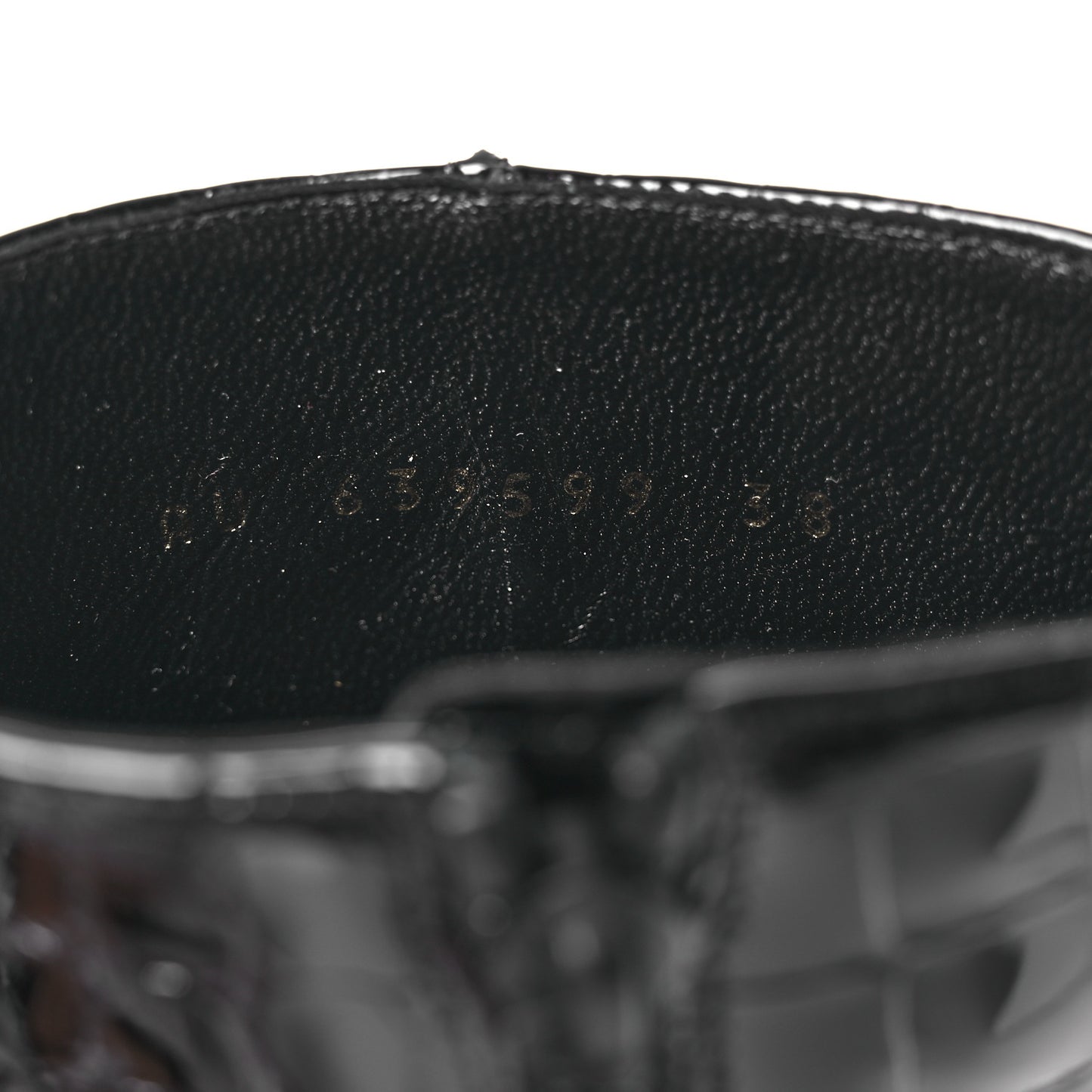 Alligator Embossed Patent Calfskin Opyum 110 Ankle Boots 38 Black