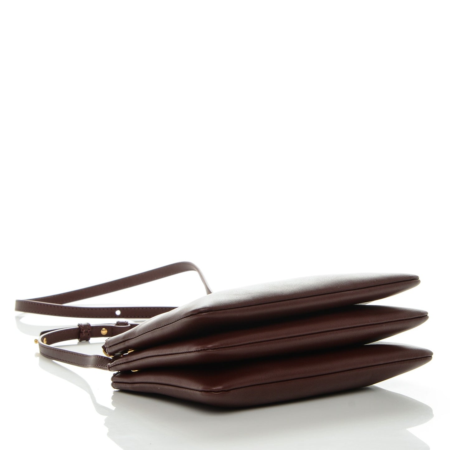 Smooth Lambskin Small Trio Crossbody Bag Burgundy