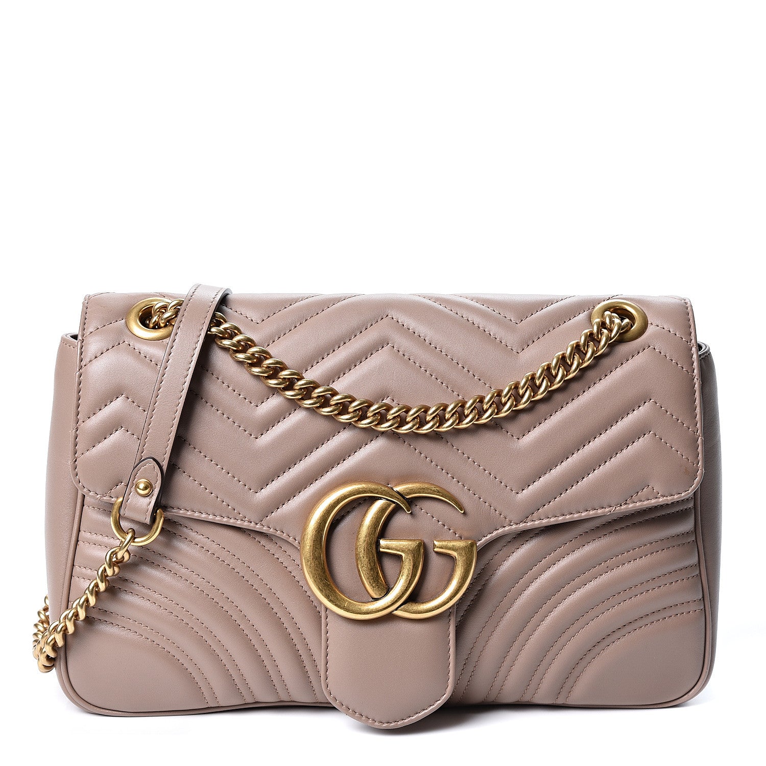 Gucci Calfskin Matelasse Medium GG Marmont Shoulder Bag Porcelain Rose 1 of 9