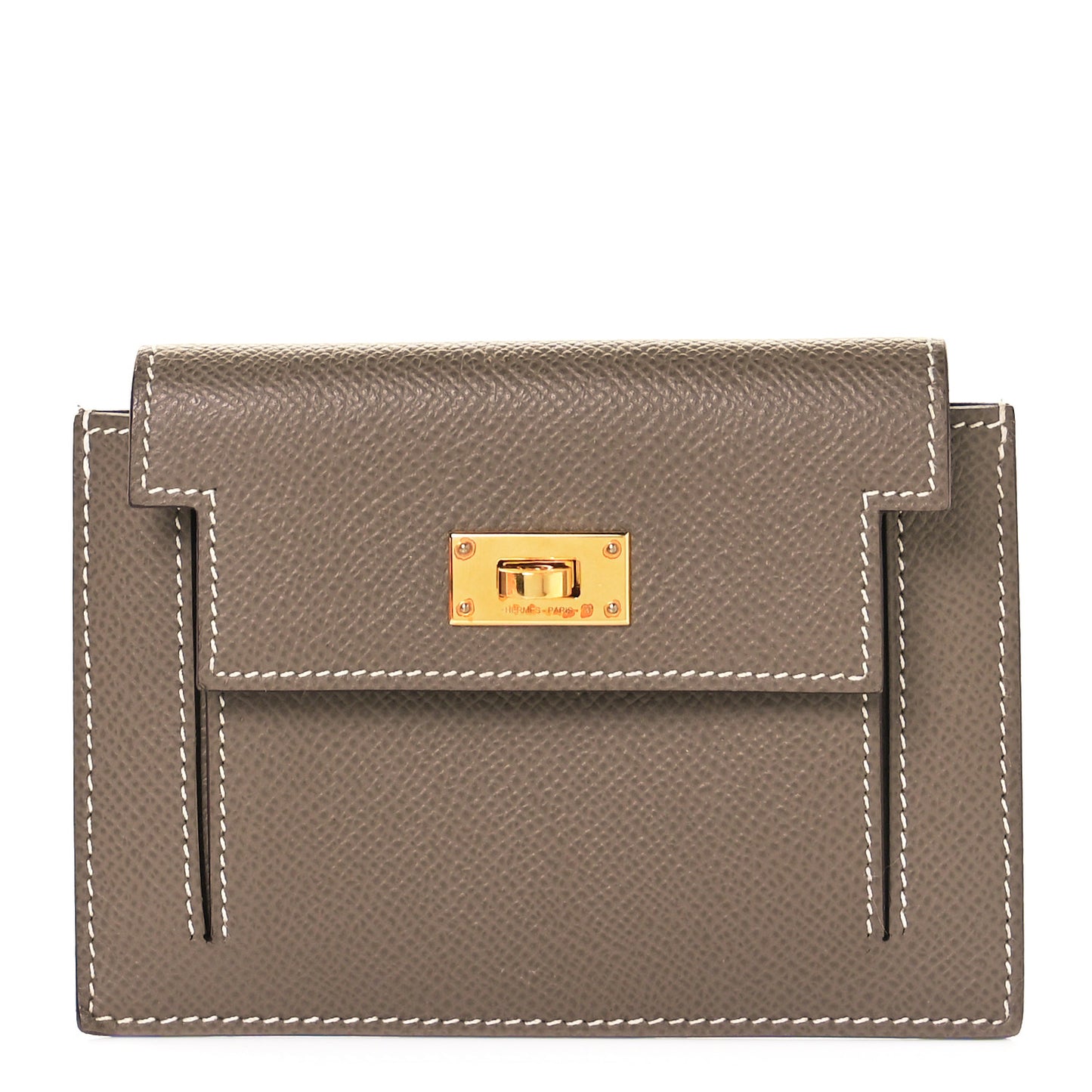 Epsom Kelly Pocket Compact Wallet Etoupe