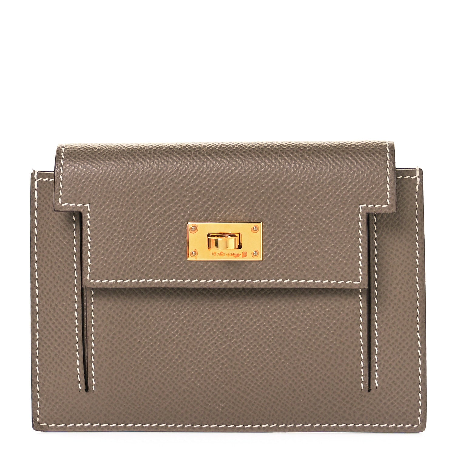 Hermes Epsom Kelly Pocket Compact Wallet Etoupe 1 of 9