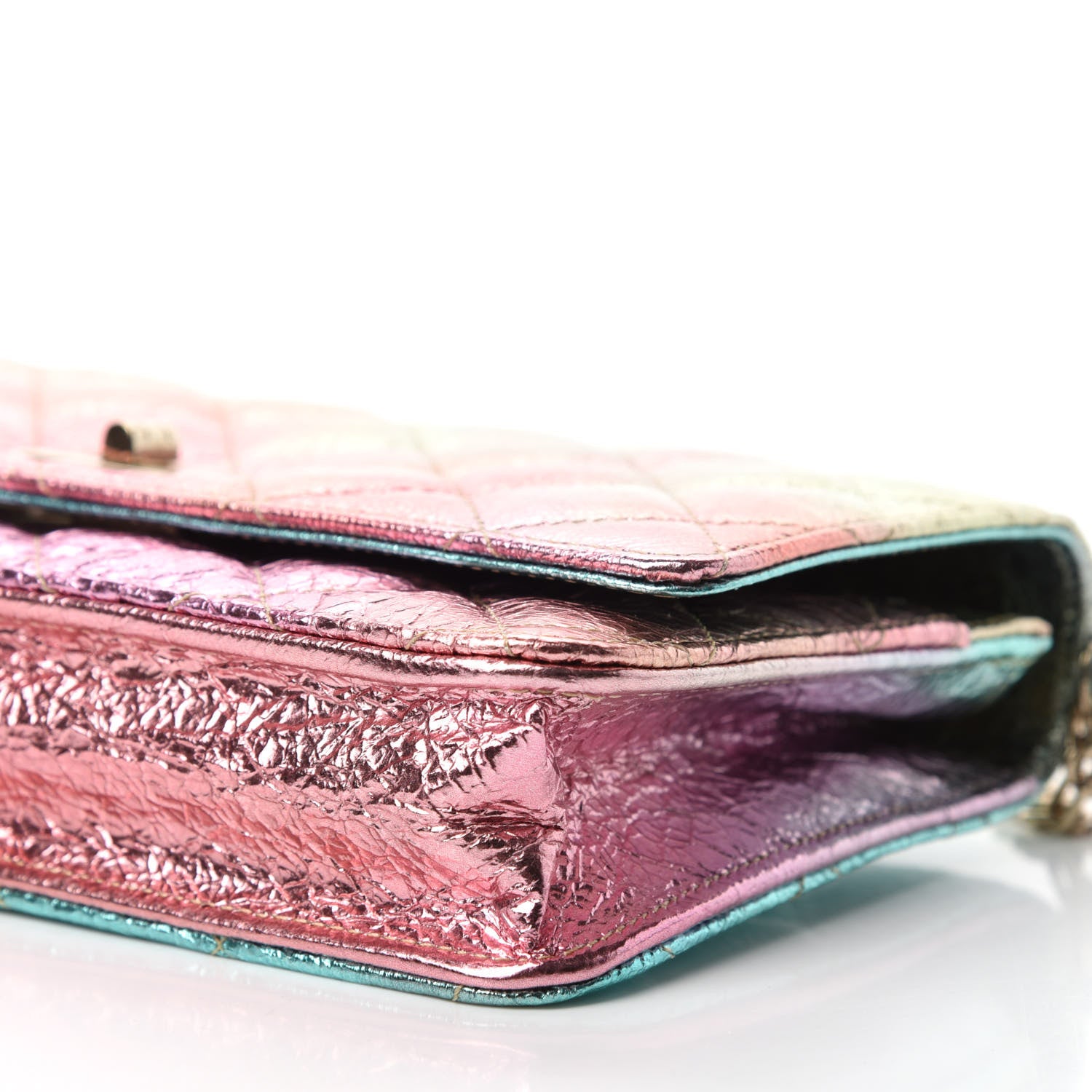 Chanel Metallic Goatskin Quilted 2.55 Reissue Wallet on Chain WOC Multicolor 7 of 12