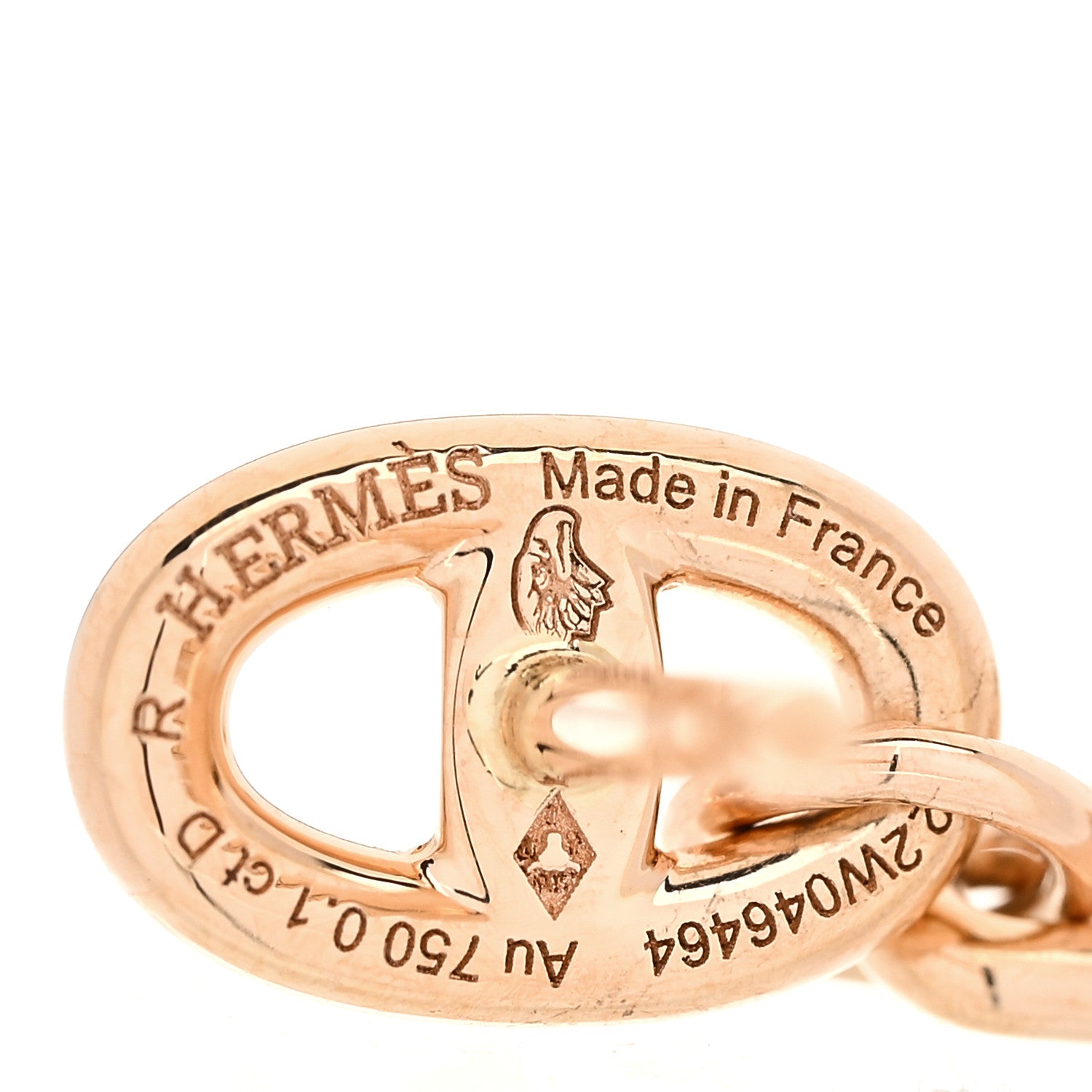 Hermes 18K Rose Gold Diamond Chaine d'ancre Chaos Right Earring 4 of 5