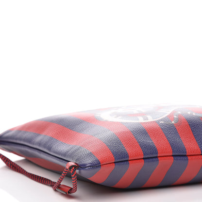 Gucci Calfskin Striped Kingsnake Drawstring Backpack Red 5 of 9