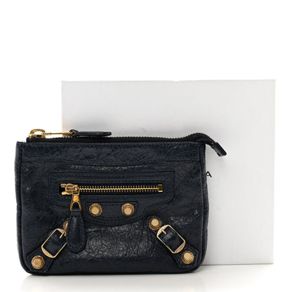 Balenciaga Agneau Giant 12 Gold Hardware M Porte-Monnaie Coin Purse Bleu Obscur 3 of 8