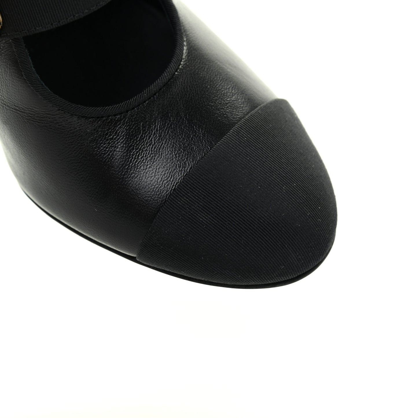 Lambskin Grosgrain Cap Toe Pearl Ankle Boots 36 Black