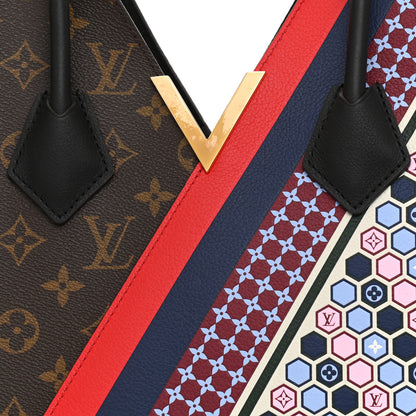 Louis Vuitton Calfskin Monogram Kimono Tote MM Rouge Navy 20 of 28