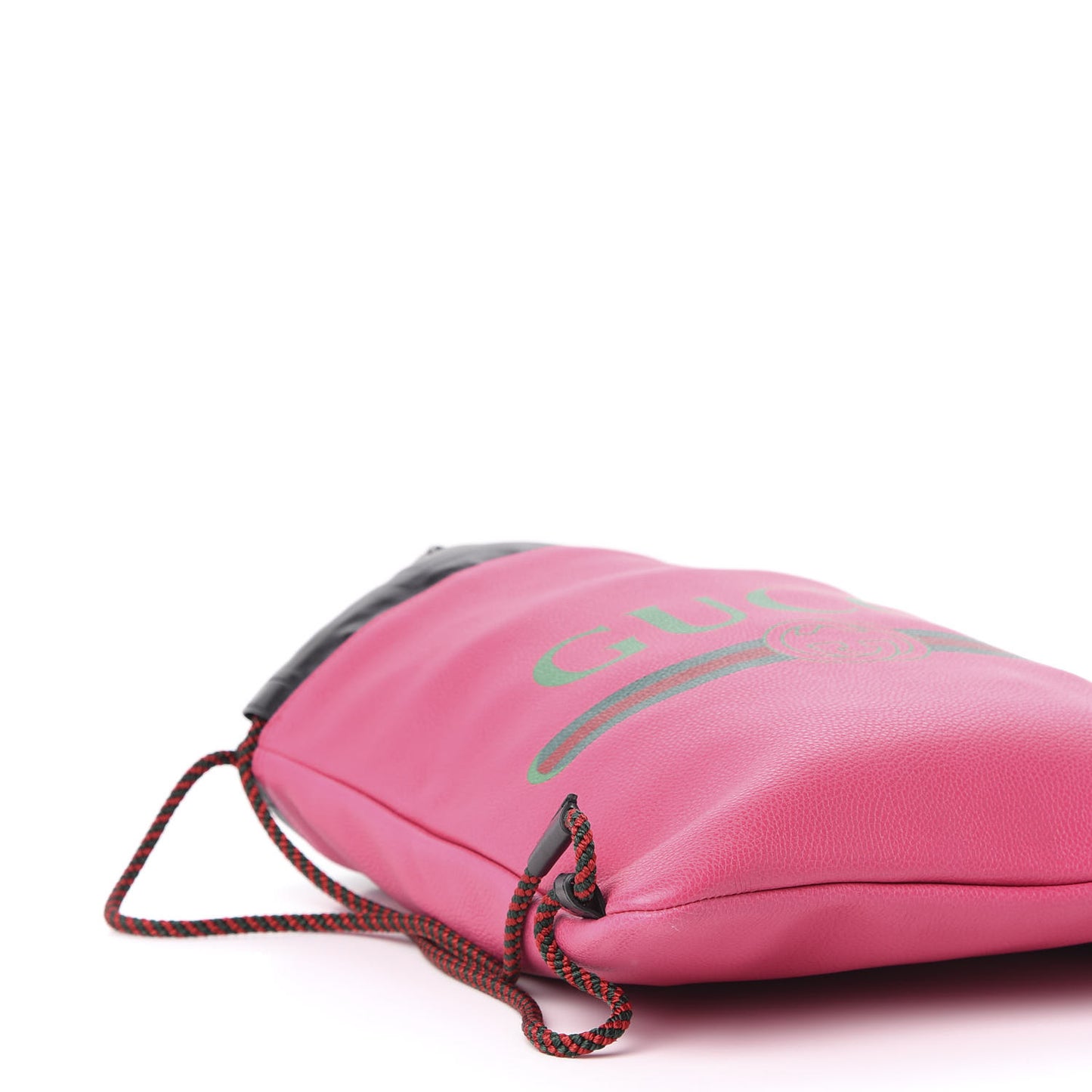 Grained Calfskin Logo Drawstring Backpack Box Pink Green Black