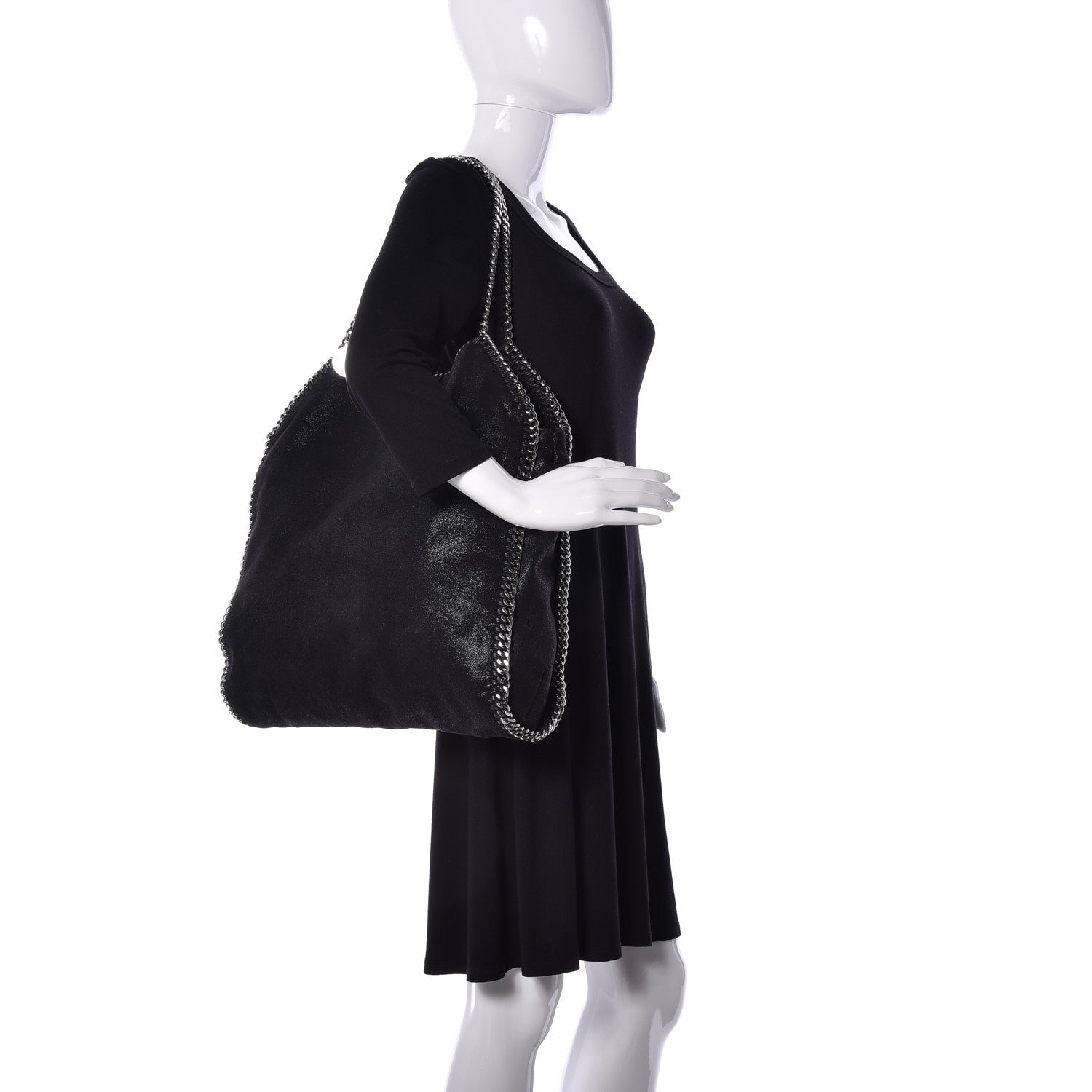 Stella McCartney Shaggy Deer Big Falabella Tote Black 2 of 9