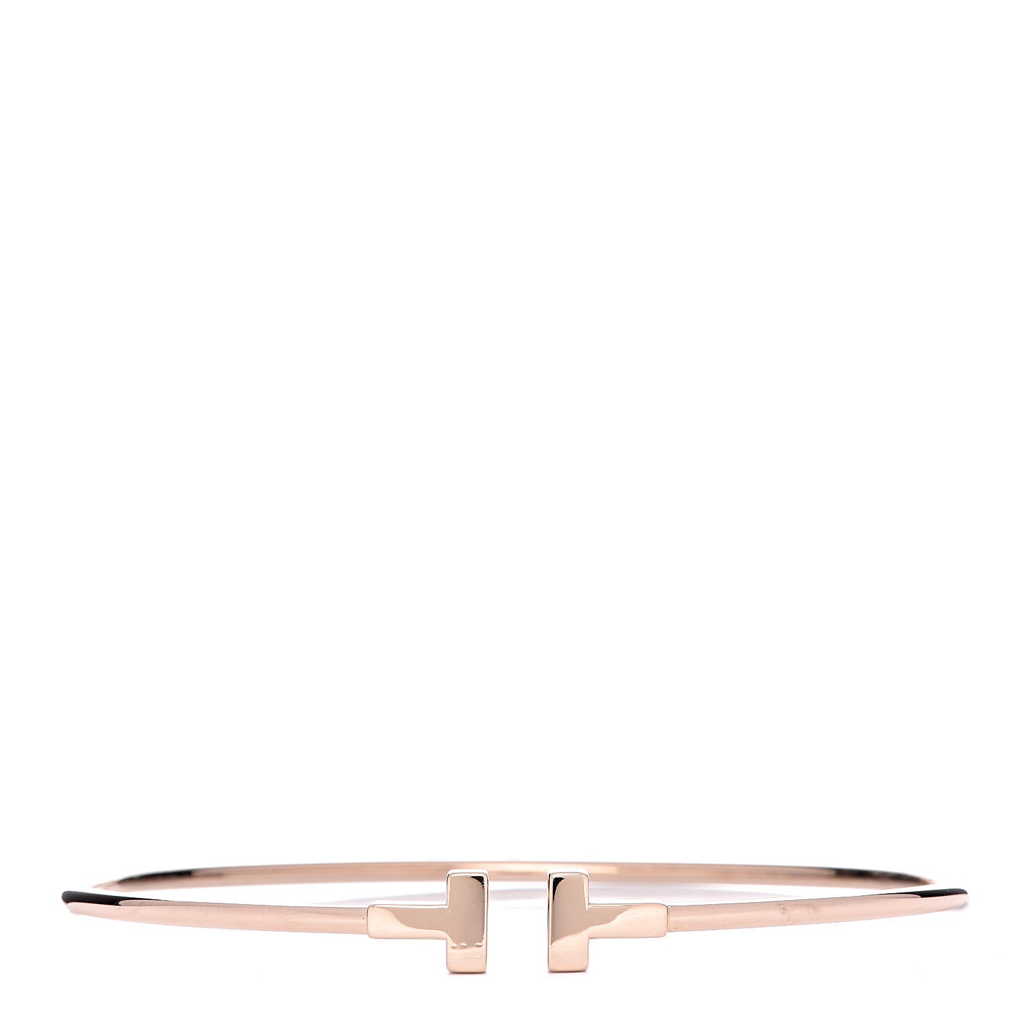 Tiffany 18K Rose Gold Narrow T Wire Bracelet 1 of 4