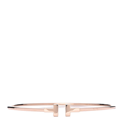 Tiffany 18K Rose Gold Narrow T Wire Bracelet 1 of 4