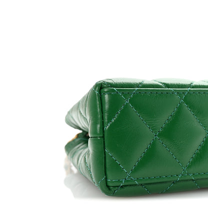 Chanel Shiny Aged Calfskin Quilted Nano Kelly Shopper Green 9 of 10