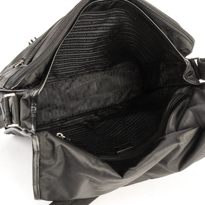 Prada Tessuto Nylon Saffiano Messenger Bag Nero Black 5 of 7