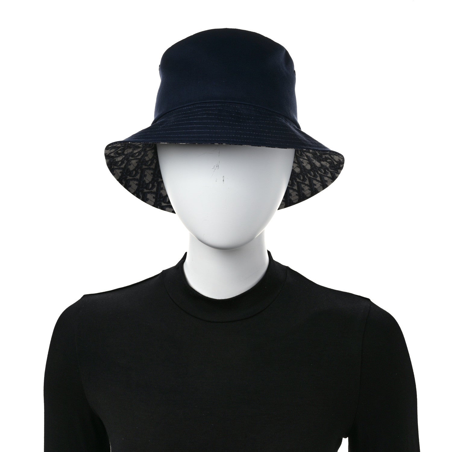 Christian Dior Oblique Reversible Teddy-D Brim Bucket Hat 57 Blue 2 of 13