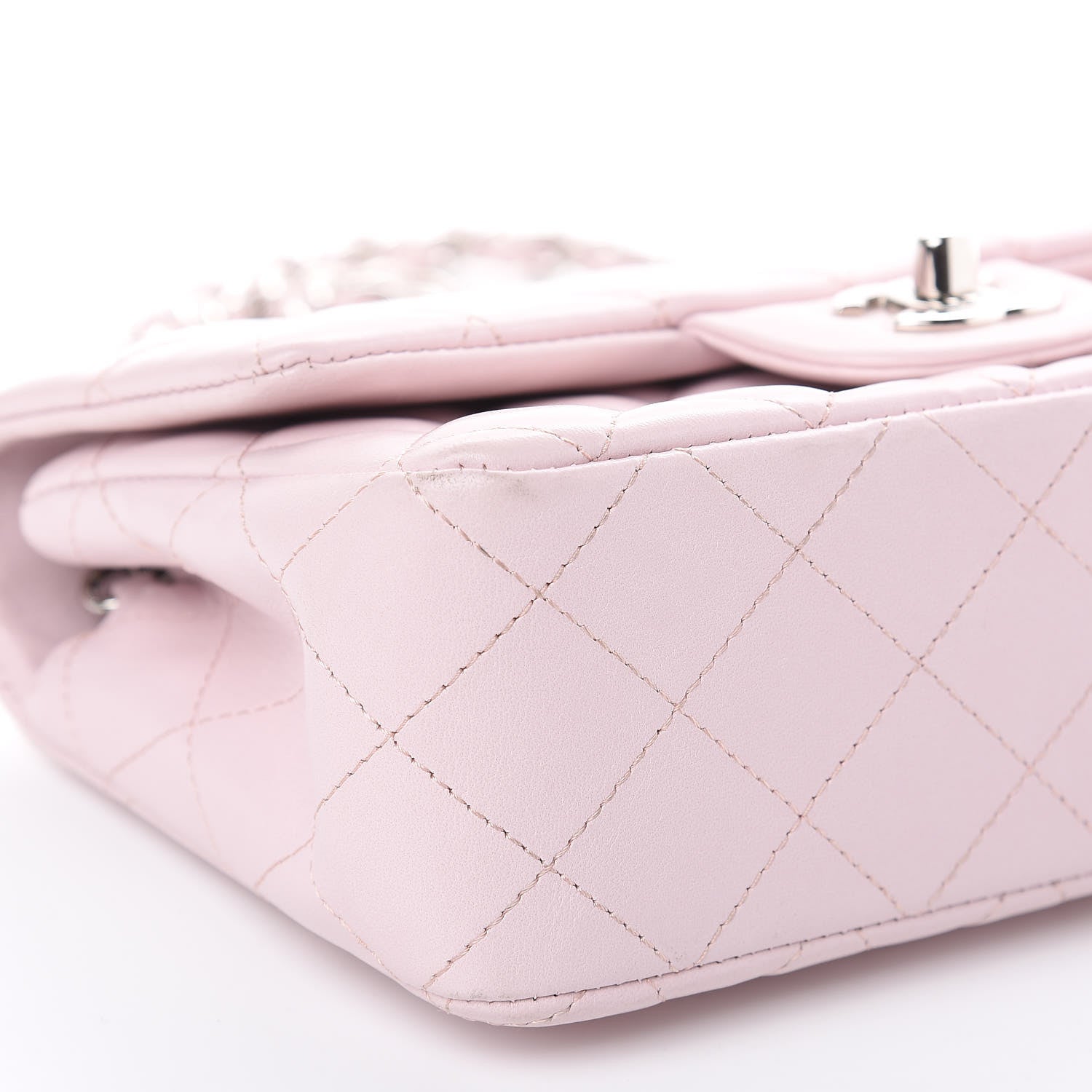 Chanel Lambskin Quilted Mini Rectangular Flap Light Pink 8 of 12