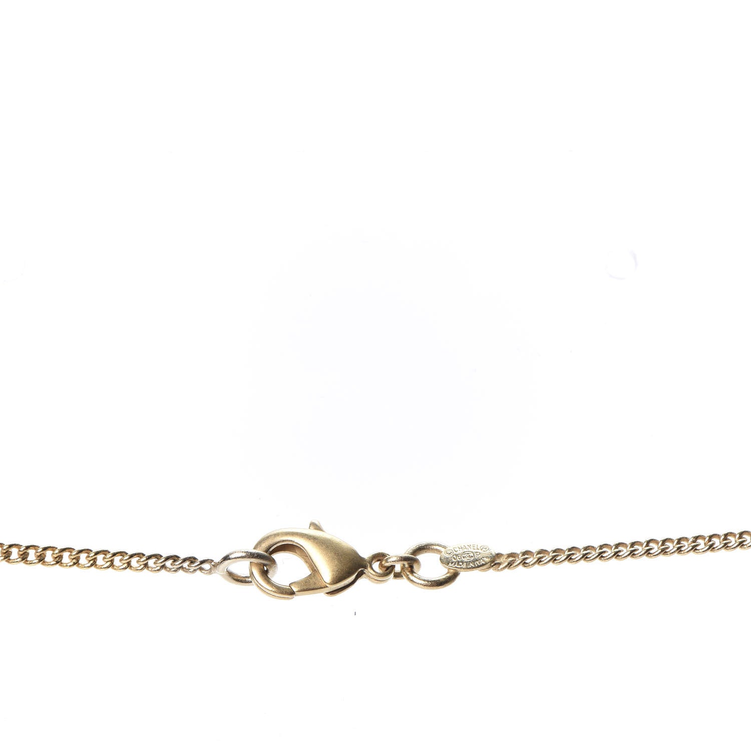 Chanel Engraved Lucky Symbols CC Pendant Necklace Gold 4 of 4