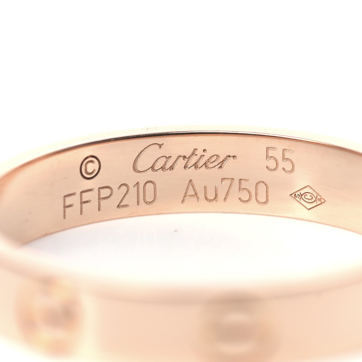 18K Pink Gold 3.5mm LOVE Wedding Band Ring 55 7.25