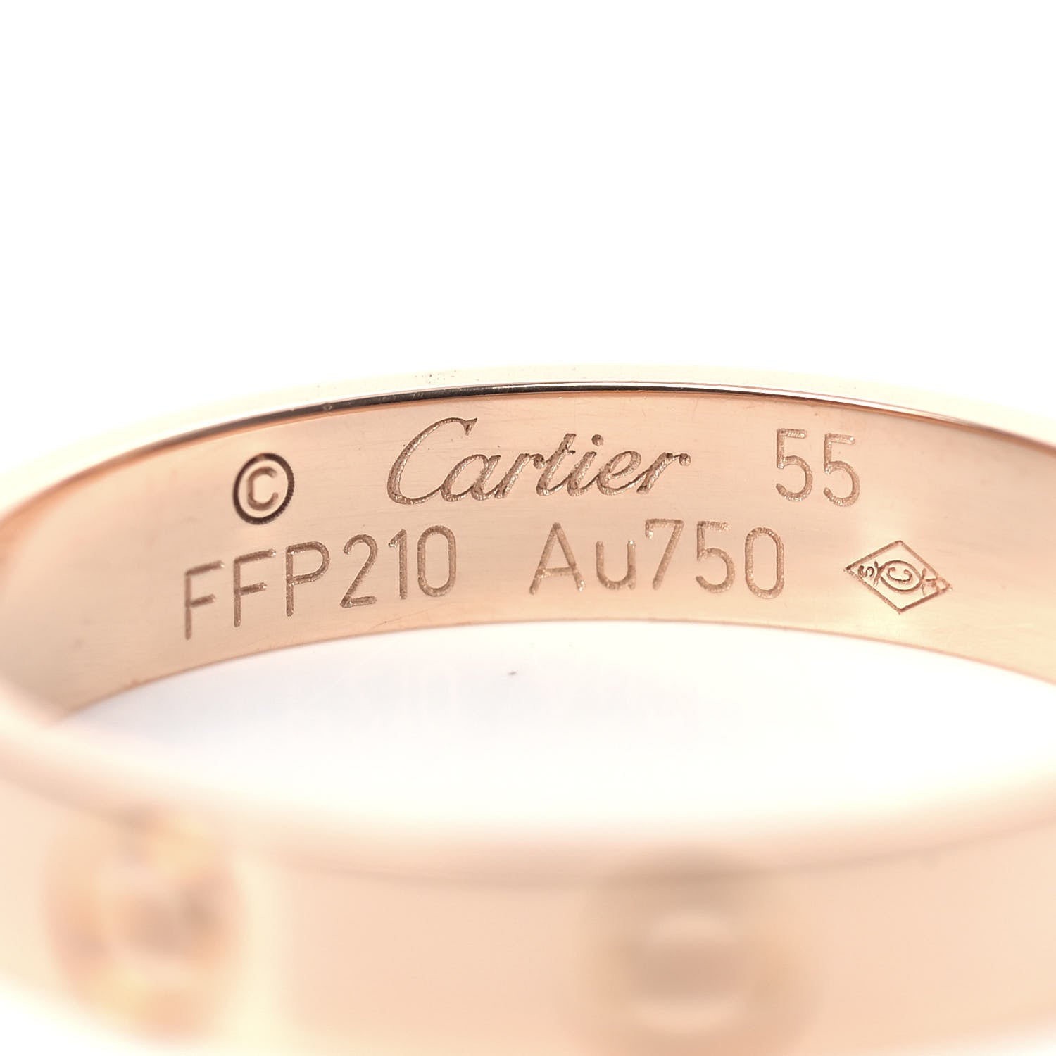 Cartier 18K Pink Gold 3.5mm LOVE Wedding Band Ring 55 7.25 4 of 5
