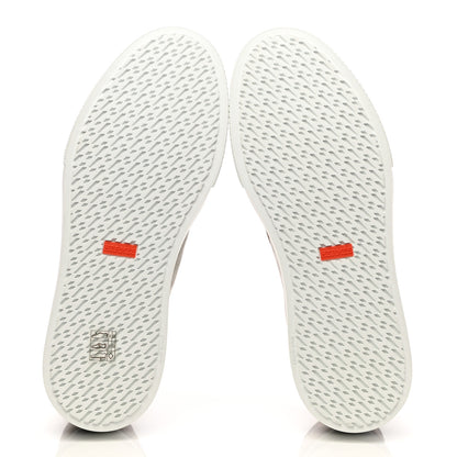 Hermes H Canvas Calfskin Mens Enjoy High Top Sneakers 43 Prunoir Naturel 5 of 9