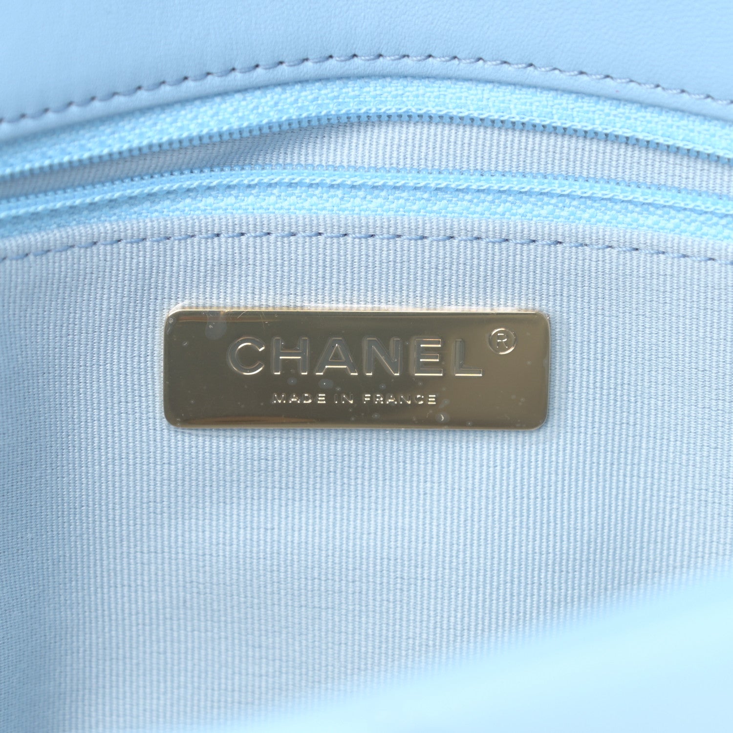 Chanel Lambskin Quilted Medium Chanel 19 Flap Light Blue 6 of 10
