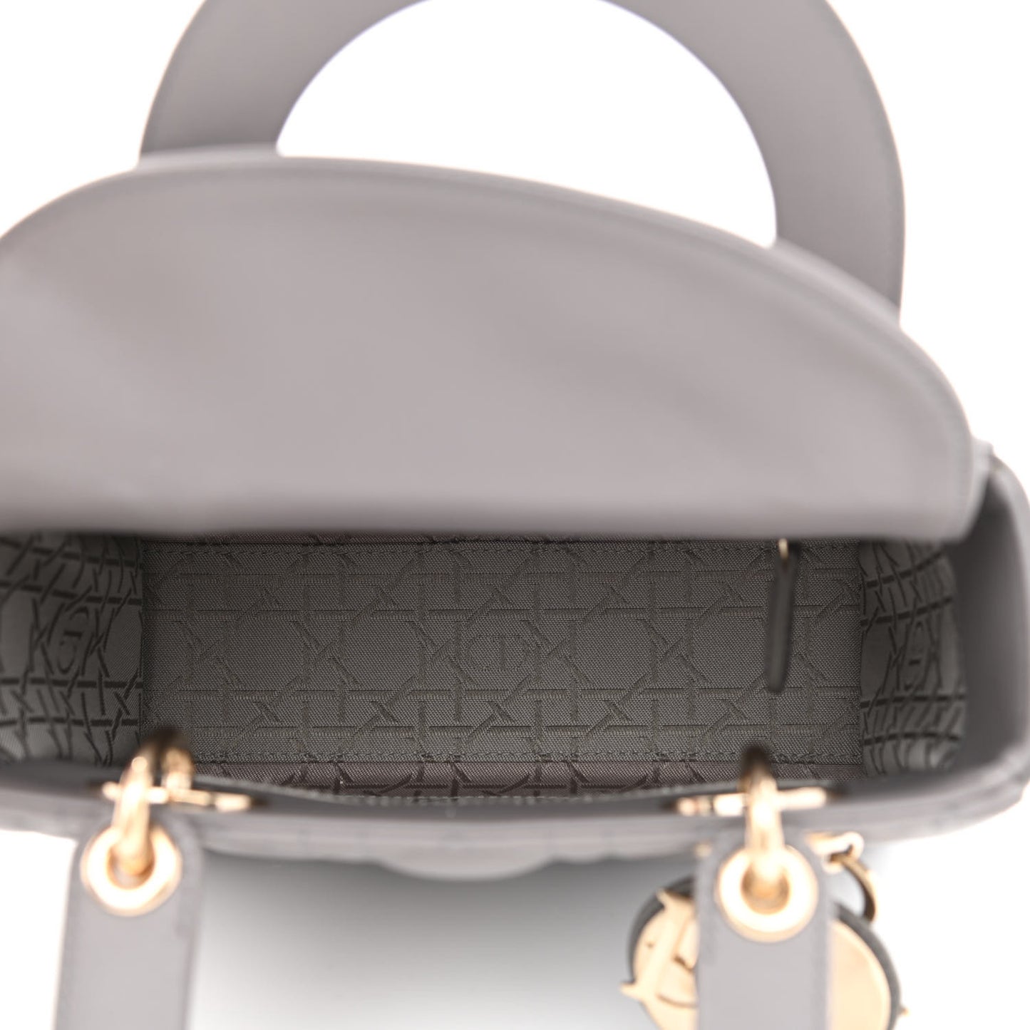 Lambskin Cannage Small My ABCDior Lady Dior Grey