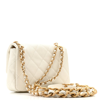 Chanel Caviar Quilted Mini Flap White 3 of 13