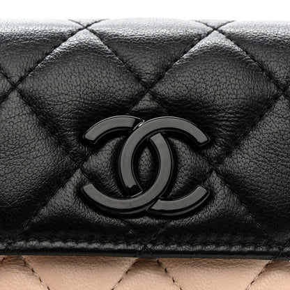 Chanel Lambskin Quilted Mini Chain Belt Bag Black Beige Multicolor 9 of 14
