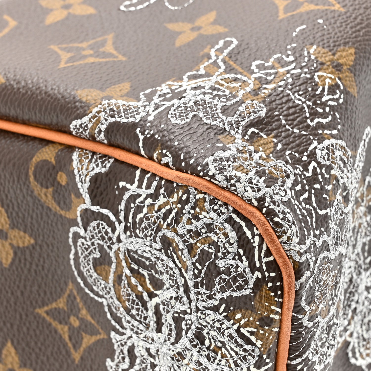 Louis Vuitton Monogram Dentelle Speedy 30 Silver 11 of 16