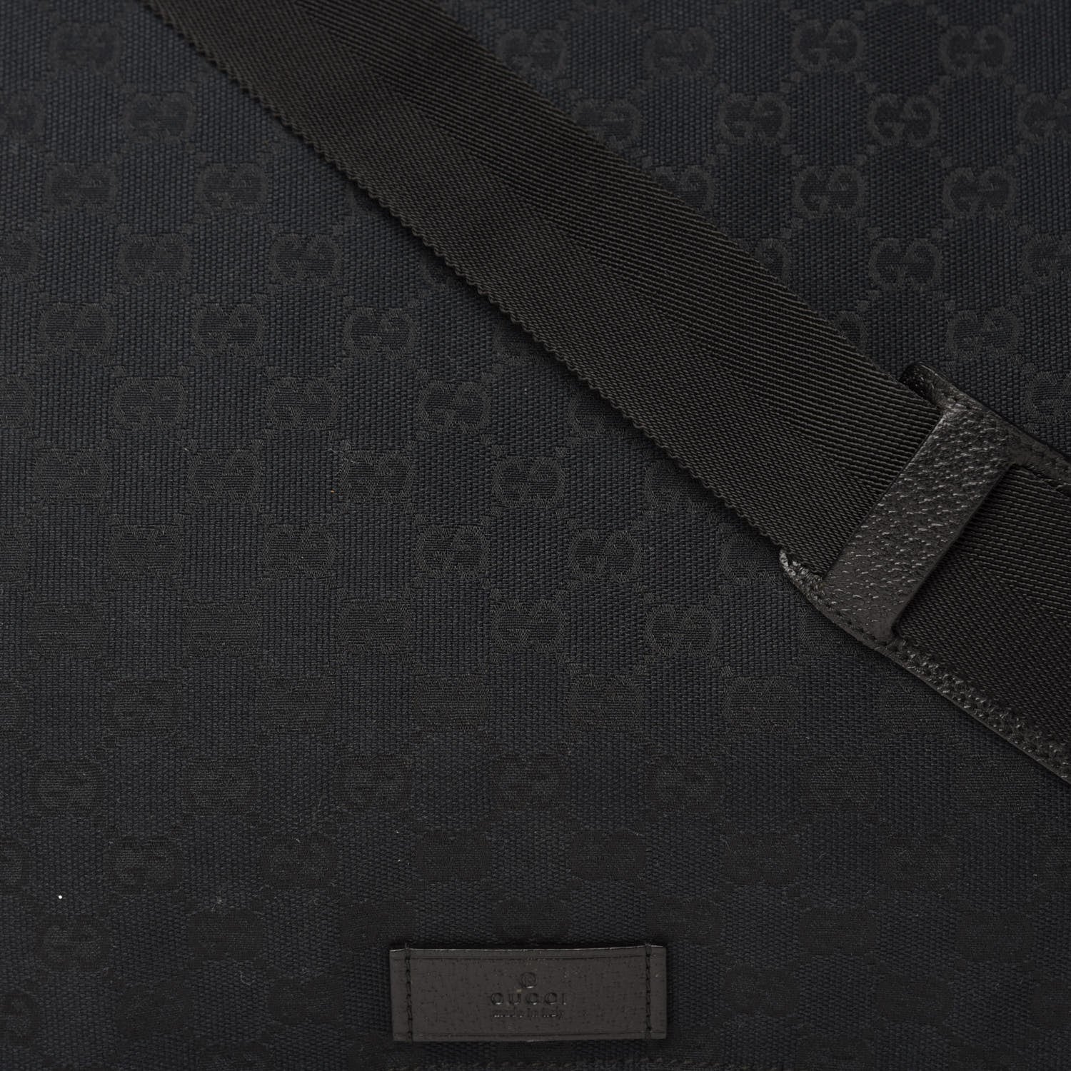 Gucci Monogram Large Flap Messenger Bag Black 11 of 11