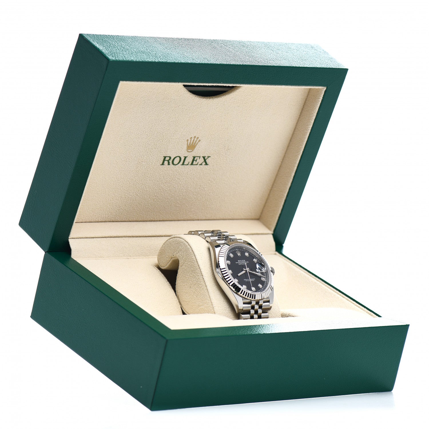 Rolex Stainless Steel 18K White Gold Diamond 41mm Oyster Perpetual Datejust Watch Black 126334 5 of 5