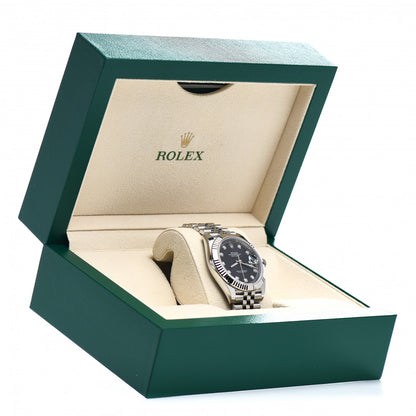 Rolex Stainless Steel 18K White Gold Diamond 41mm Oyster Perpetual Datejust Watch Black 126334 5 of 5