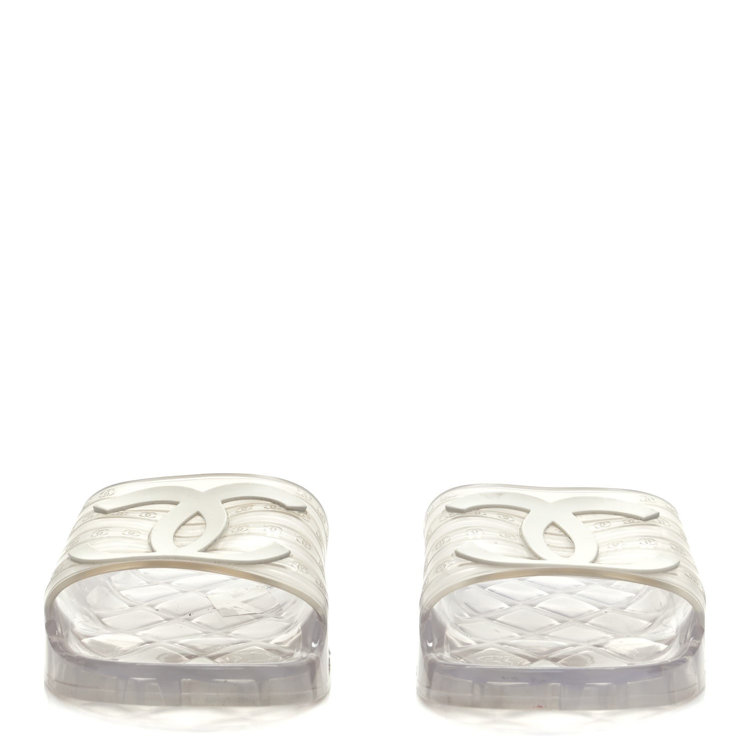 Chanel PVC Transparent CC Flat Slide Sandals White 4 of 9