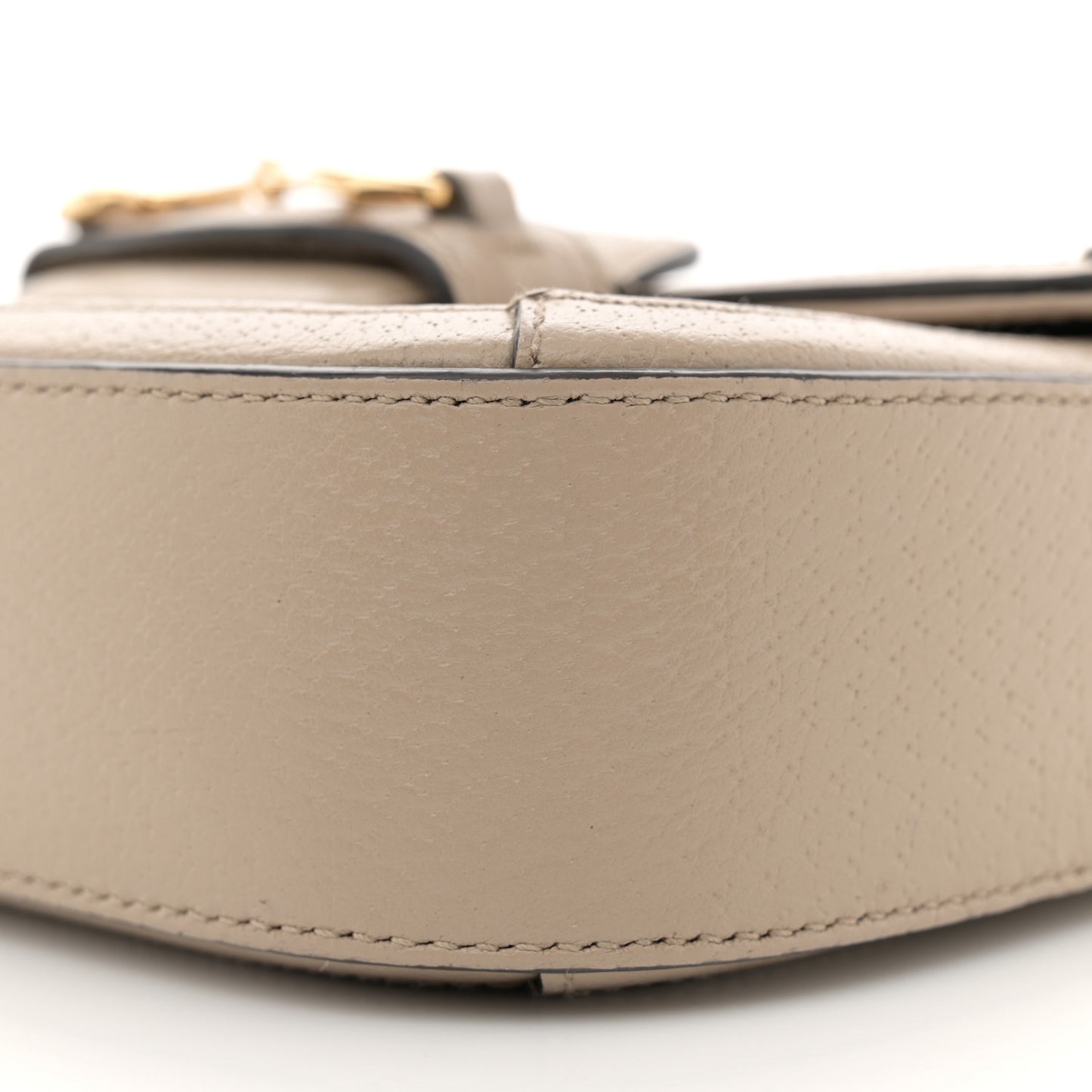 GG Supreme Monogram Textured Dollar Calfskin Web Mini Horsebit 1955 Shoulder Bag Beige Mystic White Oatmeal