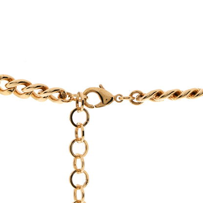 Chanel Metal Enamel Quilted CC Chain Necklace Pendant Gold Pink 5 of 7