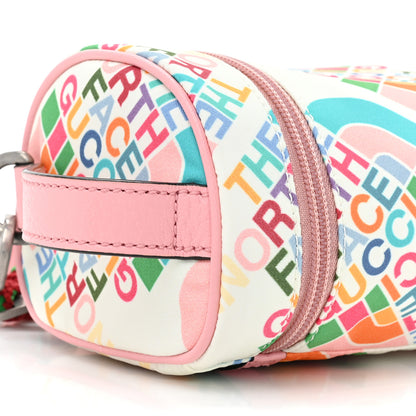Gucci X THE NORTH FACE Econyl Nylon Barrel Shoulder Bag Ivory Turquoise Wild Rose 10 of 10