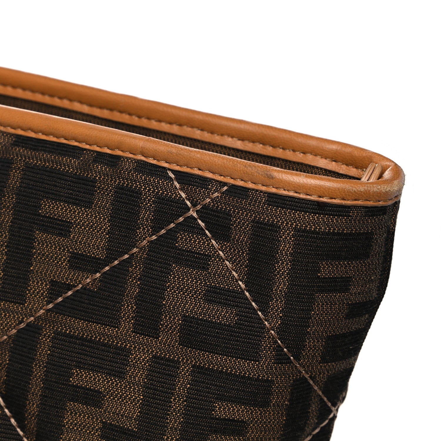 Fendi Zucca Quilted Chain Roll Tote Tobacco 15 of 17