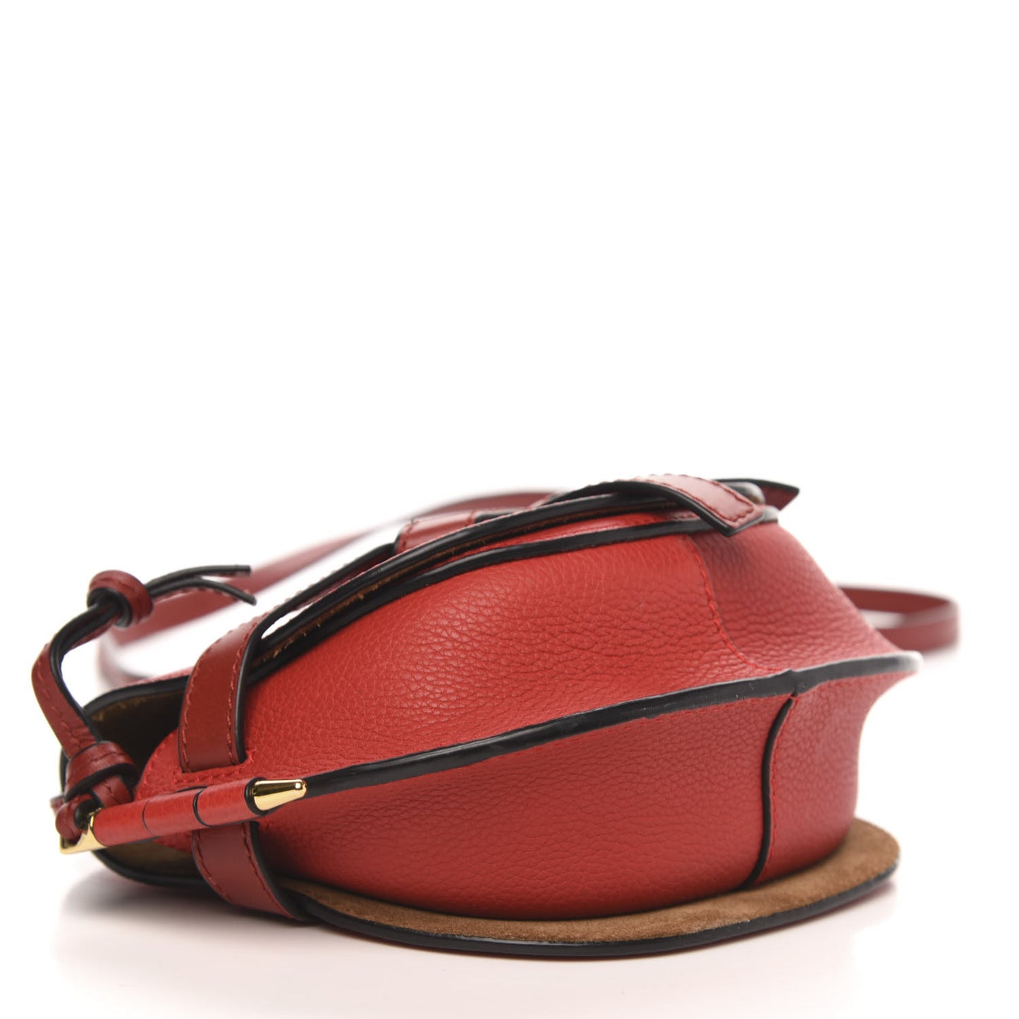 Grained Calfskin Mini Gate Crossbody Bag Scarlet Burnt Red