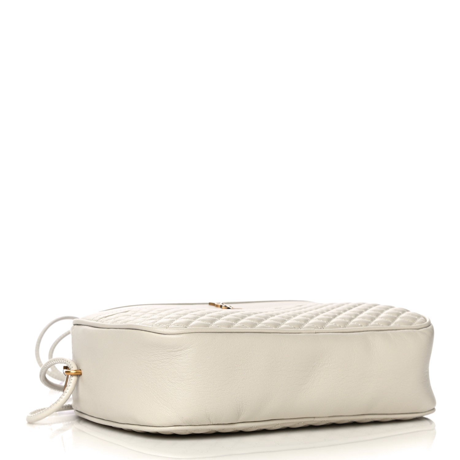 Saint Laurent Lambskin Quilted Victoire Camera Bag Blanc Vintage 3 of 9