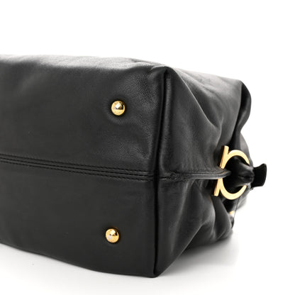 Salvatore Ferragamo Calfskin Sofia Satchel Black 9 of 15
