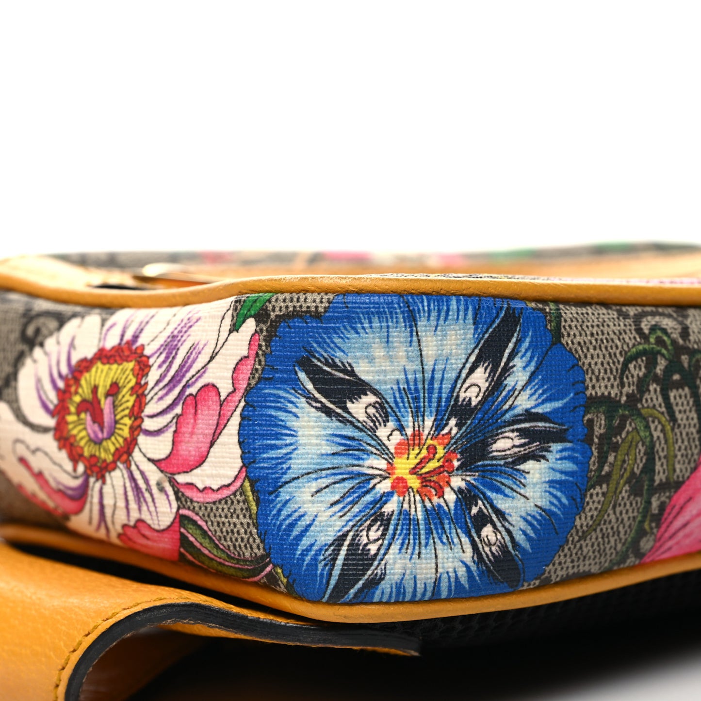 GG Supreme Monogram Flora Medium Ophidia Belt Bag Beige Multicolor Crop