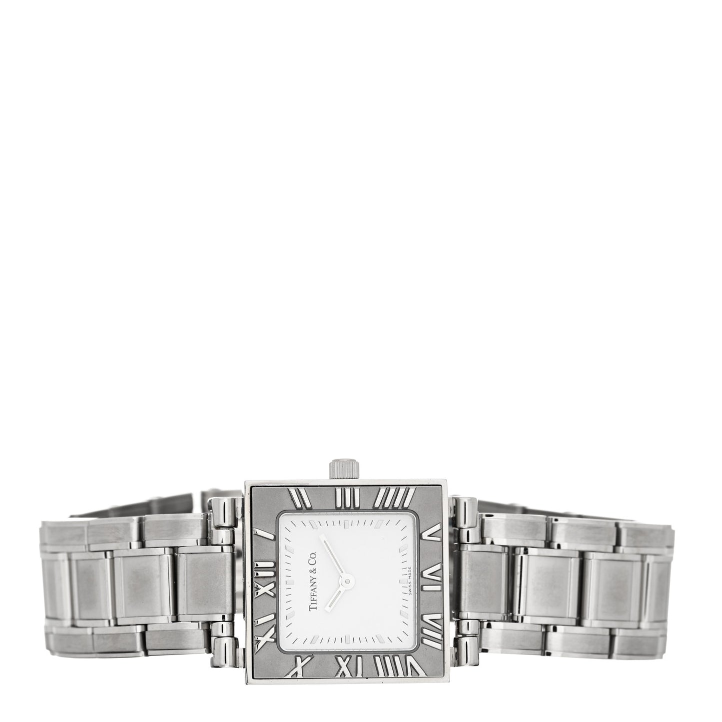 Stainless Steel 23mm Atlas Square Quartz Watch White