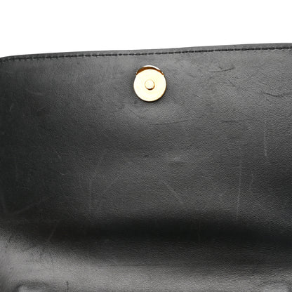 Versace Coated Canvas La Greca Signature Print Virtus Top Handle Shoulder Bag Black Khaki 10 of 12