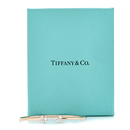 Tiffany 18K Rose Gold Diamond Aria Wire Bracelet 4 of 4