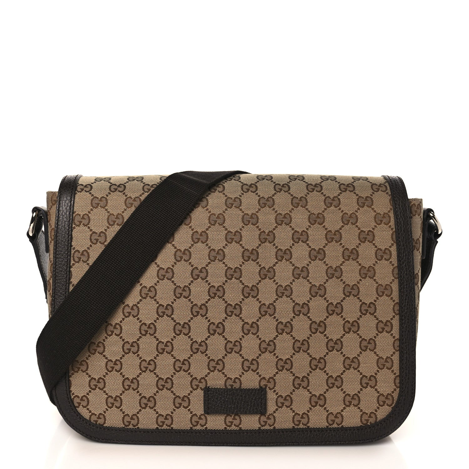 Gucci Monogram Large Flap Messenger Bag Beige Dark Brown 1 of 9