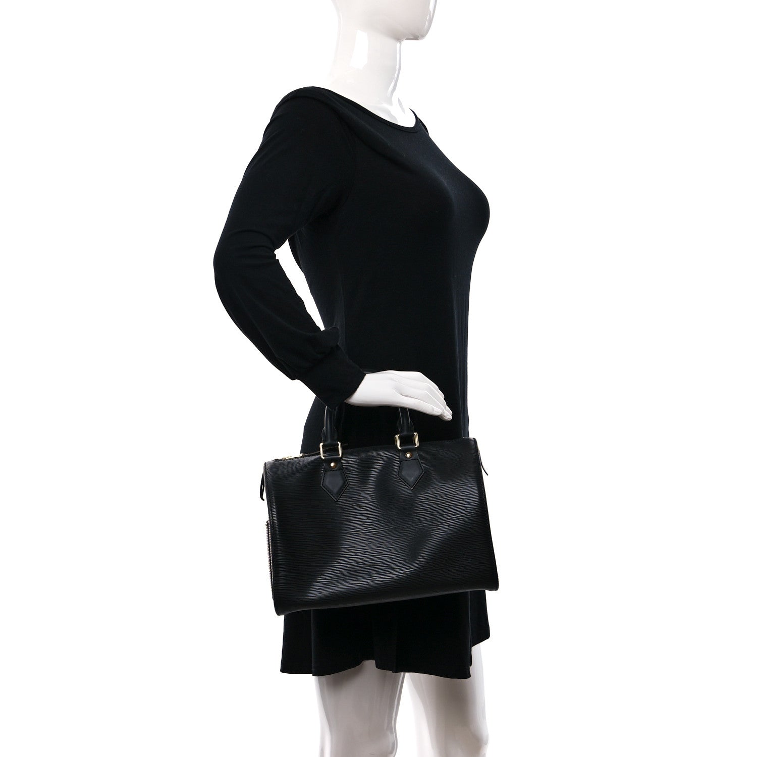 Louis Vuitton Epi Speedy 25 Black 2 of 8