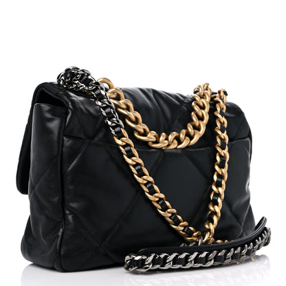 Chanel Goatskin Quilted Large Chanel 19 Flap Black 3 of 9