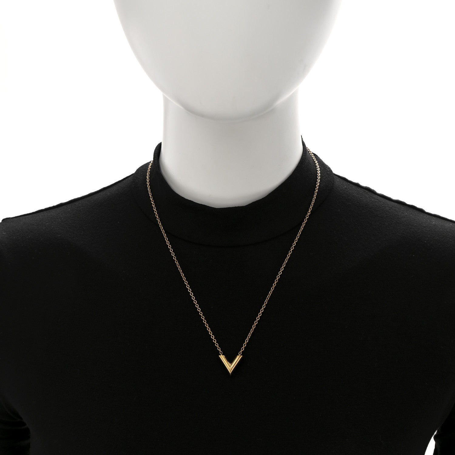 Louis Vuitton Essential V Necklace Gold 2 of 7