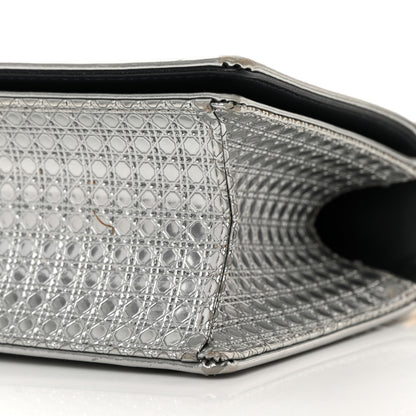 Christian Dior Metallic Patent Micro-Cannage Small Diorama Flap Bag Silver 10 of 21