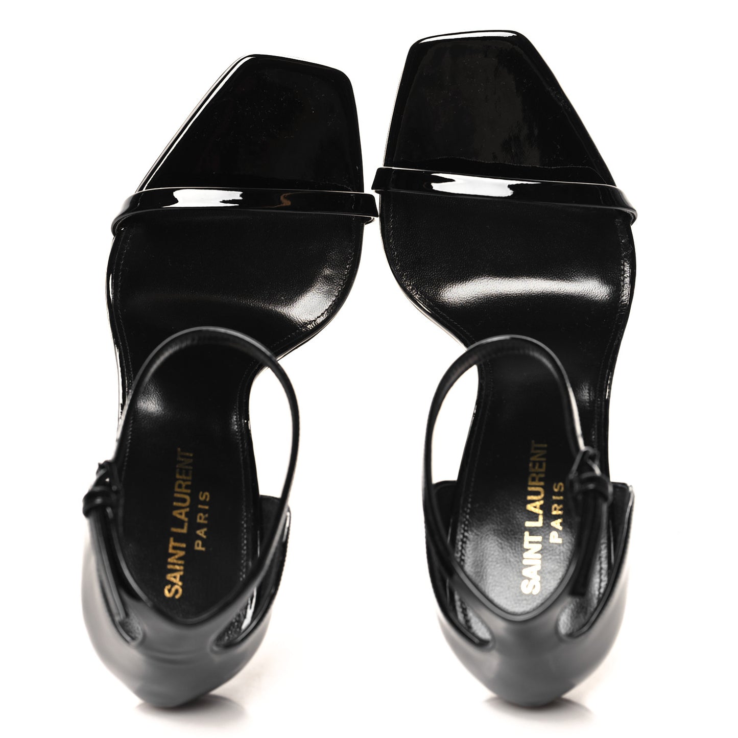 Patent Calfskin Opyum 110 Sandals 39.5 Black