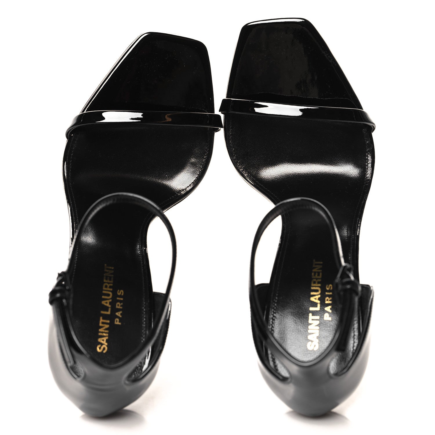 Saint Laurent Patent Calfskin Opyum 110 Sandals 39.5 Black 2 of 10